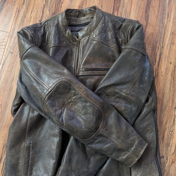 Brown leather jacket, Highway 21 lg Gasser jacket, - Picture 5 of 9